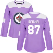 Authentic Kristian Reichel Purple Winnipeg Jets Fights Cancer Practice Jersey - Women's