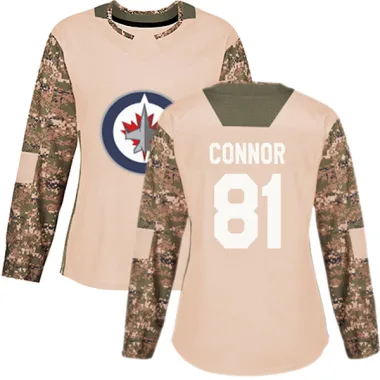 Authentic Kyle Connor Camo Winnipeg Jets Veterans Day Practice Jersey - Women's