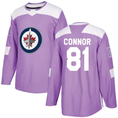Authentic Kyle Connor Purple Winnipeg Jets Fights Cancer Practice Jersey - Youth