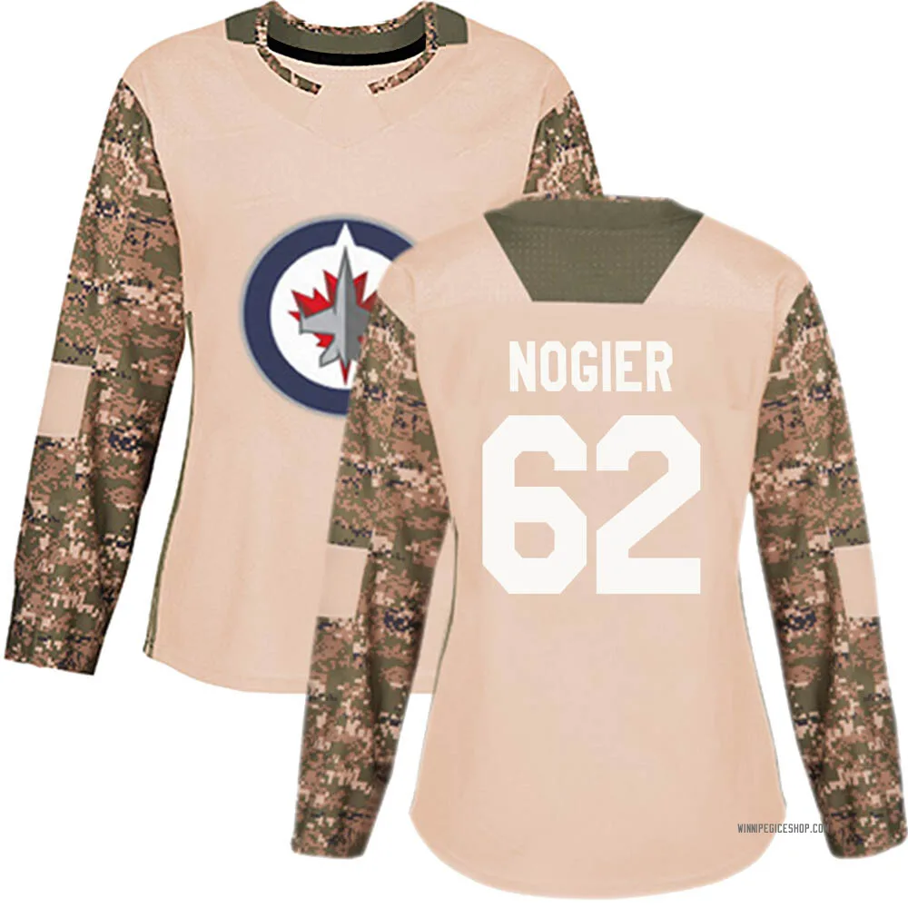 Authentic Nelson Nogier Camo Winnipeg Jets Veterans Day Practice Jersey - Women's