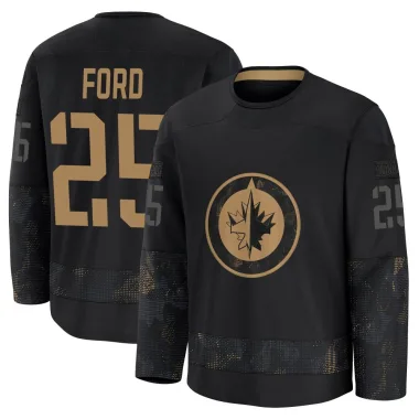 Premium Parker Ford Black Winnipeg Jets 2024 Military Appreciation Practice Jersey - Men's