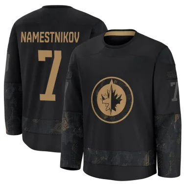 Premium Vladislav Namestnikov Black Winnipeg Jets 2024 Military Appreciation Practice Jersey - Youth